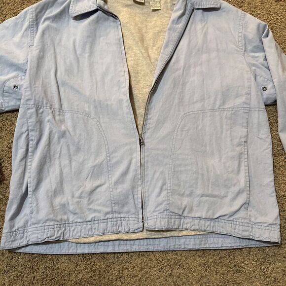 Vintage Merona Cotton Chambray Bomber‎ Jacket Womens M Preppy Harrington Canvas - Picture 5 of 9